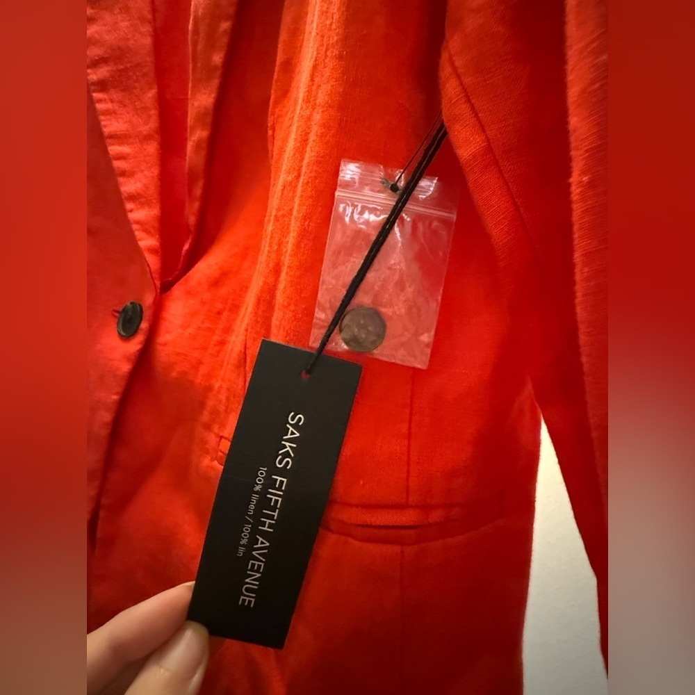 Saks Fifth Avenue Red Jacket Brand NWOT - Picture 5 of 14